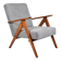 Vintage armchair Compas, 1960s, restored, grey fabric, teak