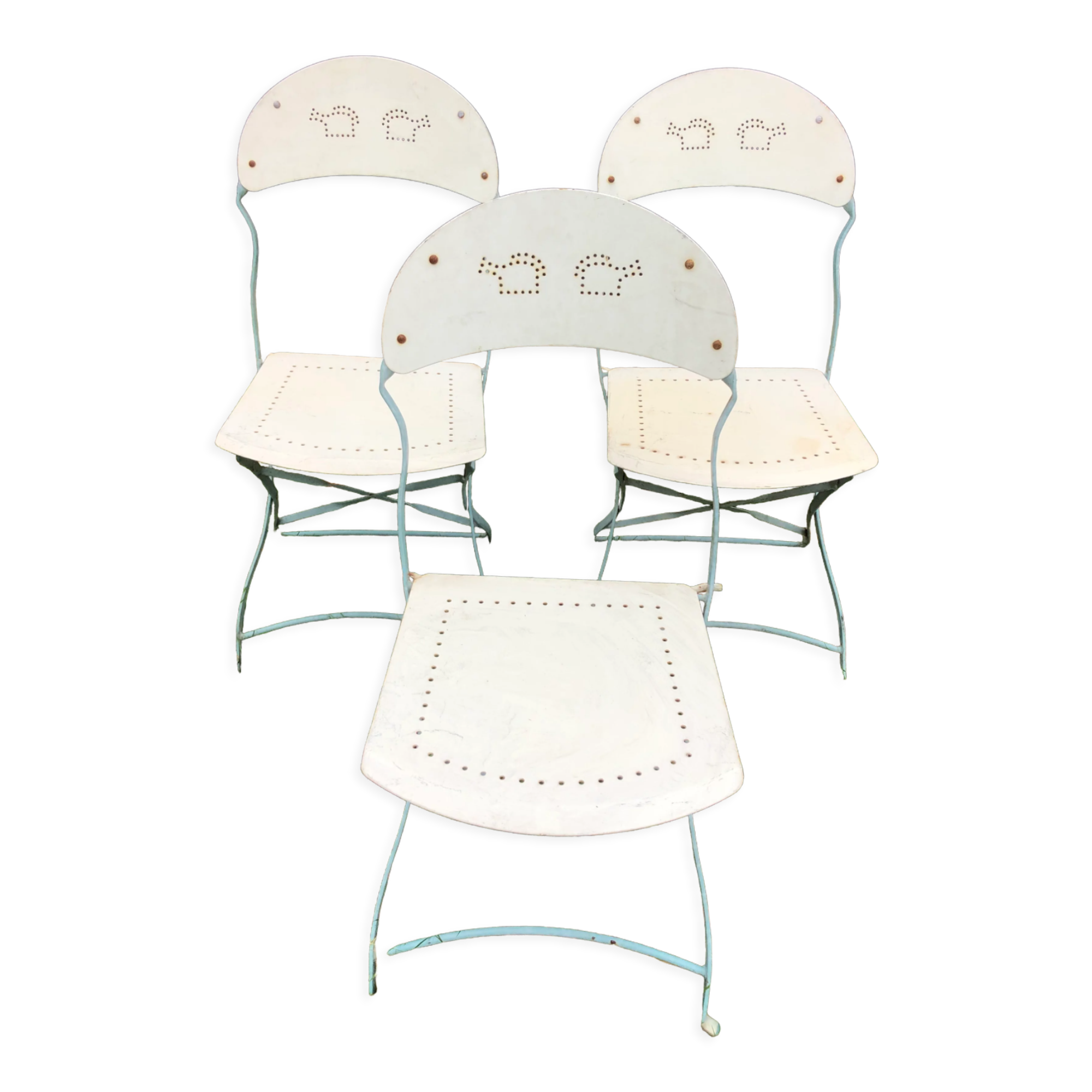 Metal folding garden chairs