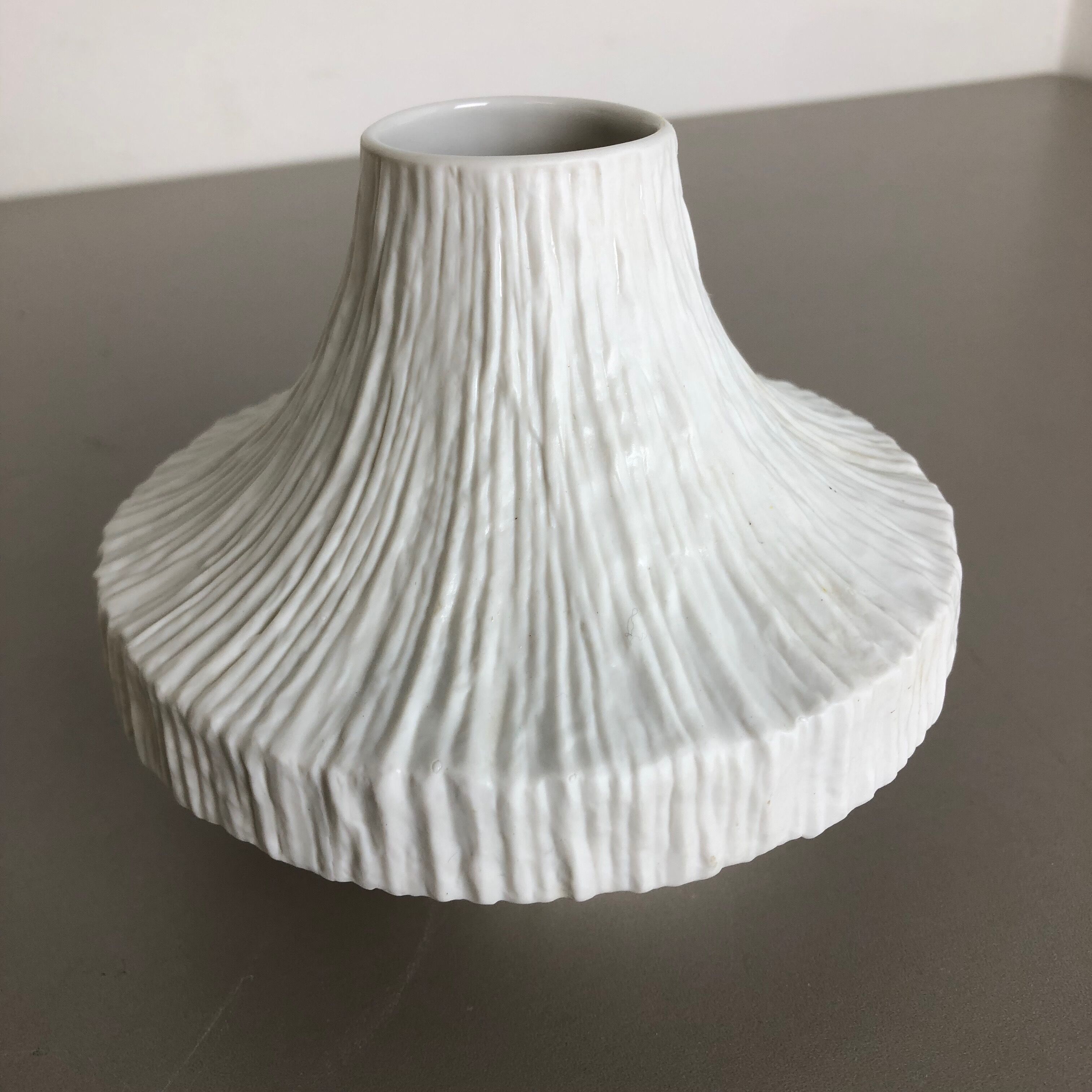 Set of 2 Porcelain Op Art "STONE" Vase by Heinrich Selb, Germany, 1970s