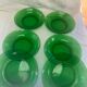 6 assiettes creuses vereco france numérotées en verre verte vintage 1970