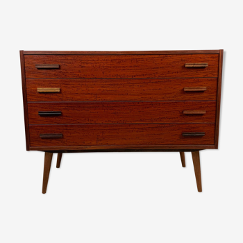 Vintage Scandinavian rosewood chest of drawers, 60s