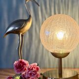 Vintage globe table lamp in amber glass