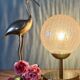Vintage globe table lamp in amber glass