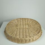Wicker tray with handles