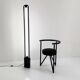 Black Uno floor lamp by Gian N. Gigante for Zerbetto, 1980