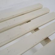White metal slat bench, The Netherlands 1950's