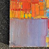 Vintage oil painting on canvas signed Michel 1987