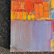 Tableau vintage huile sur toile signée Michel 1987