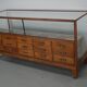 Antique British oak haberdashery cabinet, 1930s