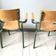 Set of four school teacher armchairs