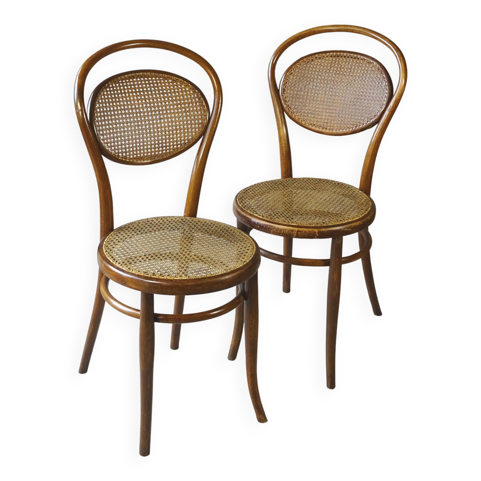 2 KOHN bistro chairs N°11/14 from 1890, cane