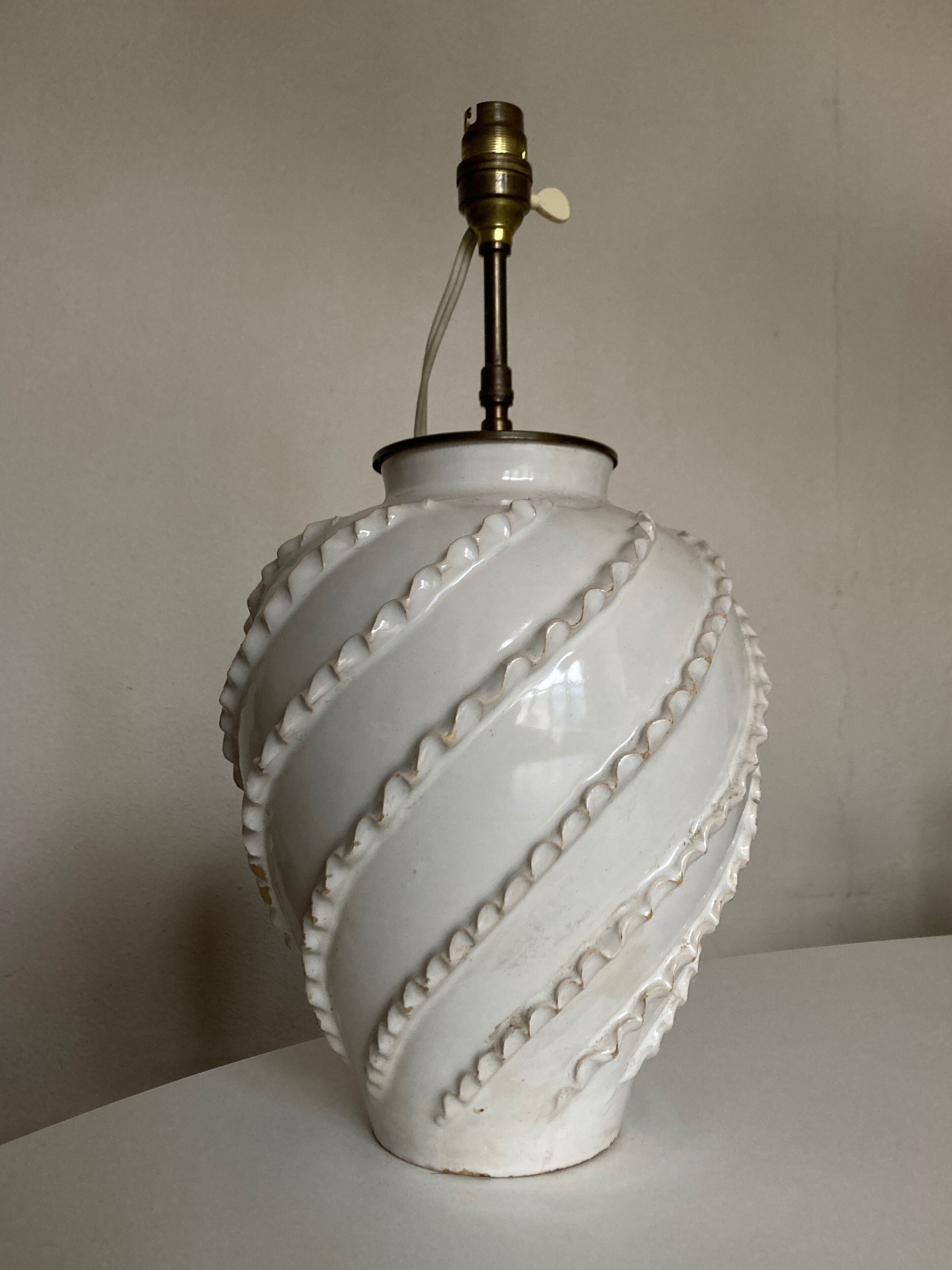 Lampe Emile Tessier en terre vernissée de Malicorne 1960