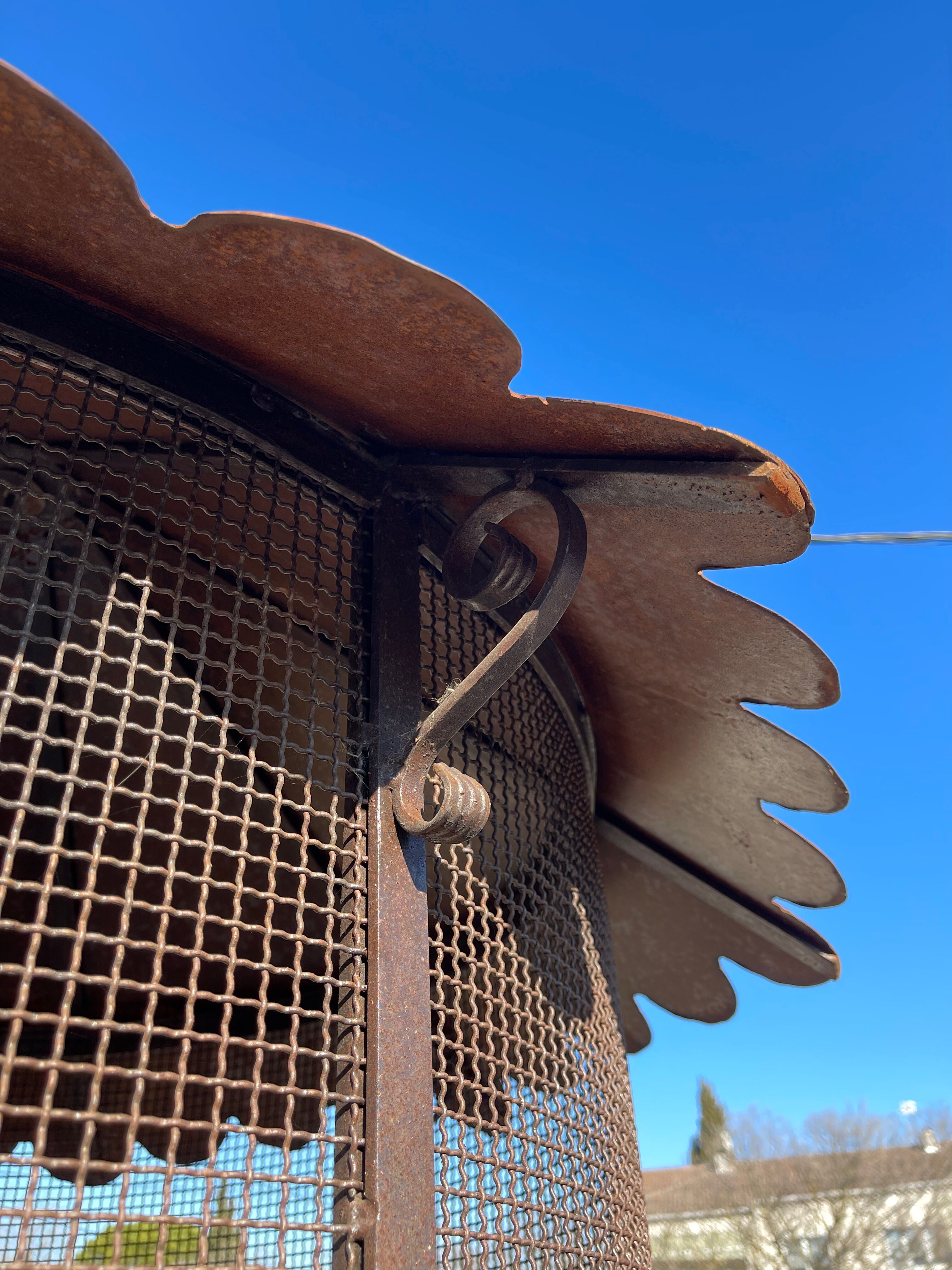 Wrought iron aviary bird cage