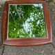 Vintage shelf unit in solid teak wood and mirror