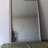 Large patinated wooden mirror with bevelled ice 73x113cm