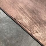 Old chair with armrest restored in metallic pink