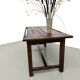 Solid pine work table, grooved top, satin brown finish, year