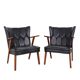 Danish teak and skai armchairs, Erhardsen & Andersen 1960s