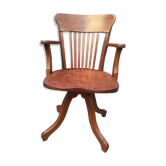 Fauteuil américain pivotant en chêne