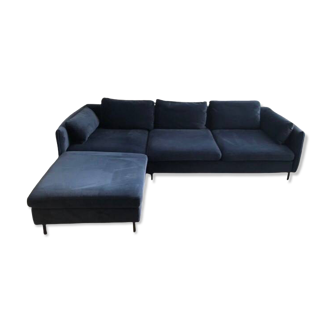 Velvet corner sofa