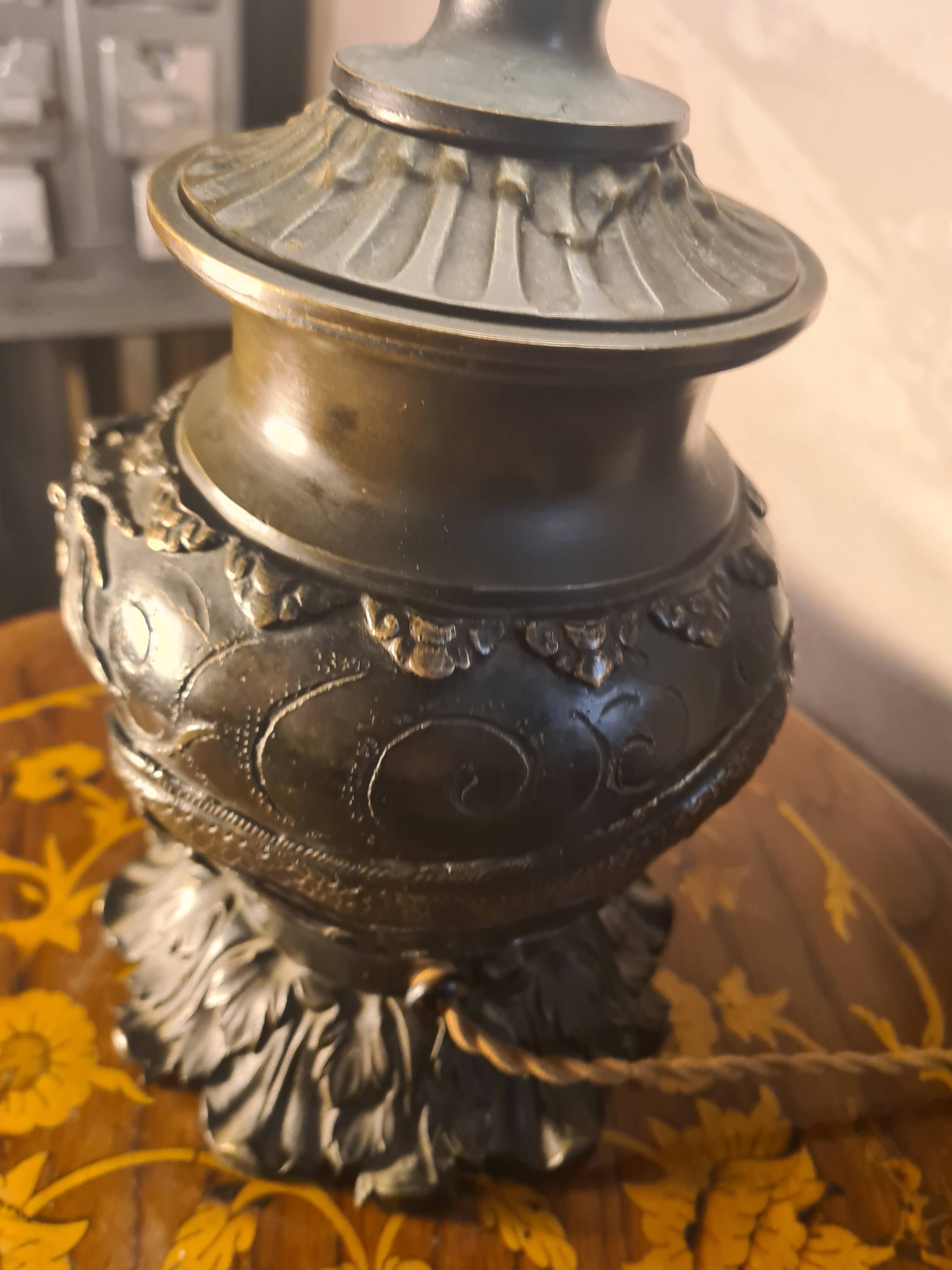 dragon lamp bronze 1900 art nouveau glass replaced very beautiful piece 47x1