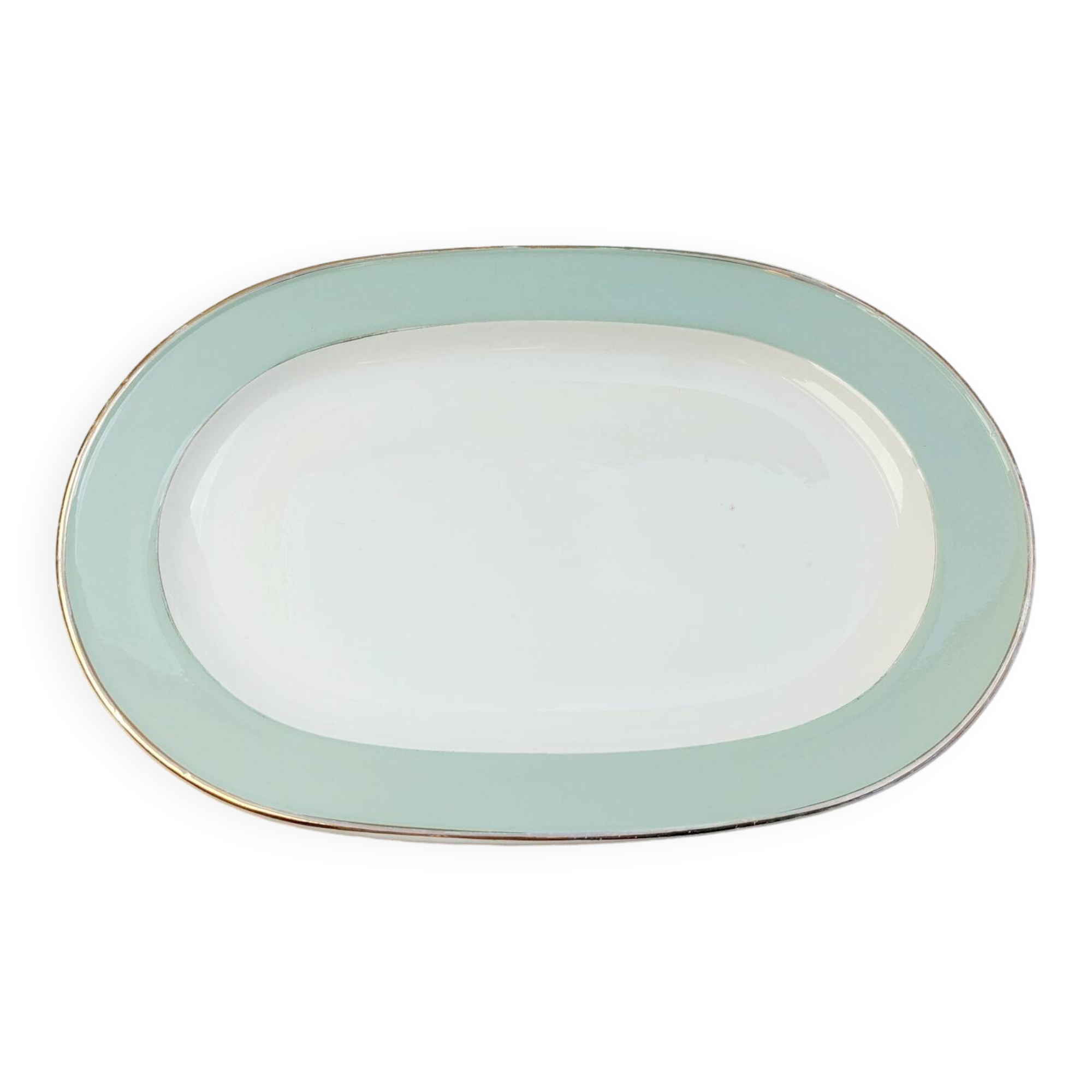Plat de service ovale Villeroy & Boch vert celadon
