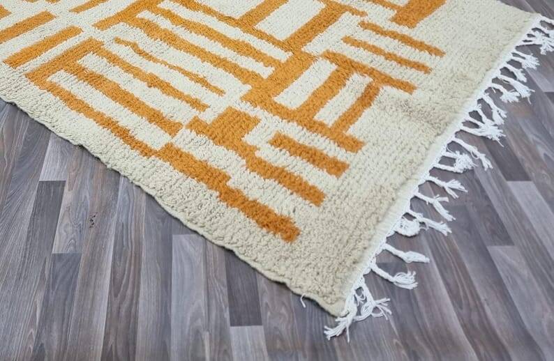 Handmade Berber rug Azilal orange size 150 x 250 cm