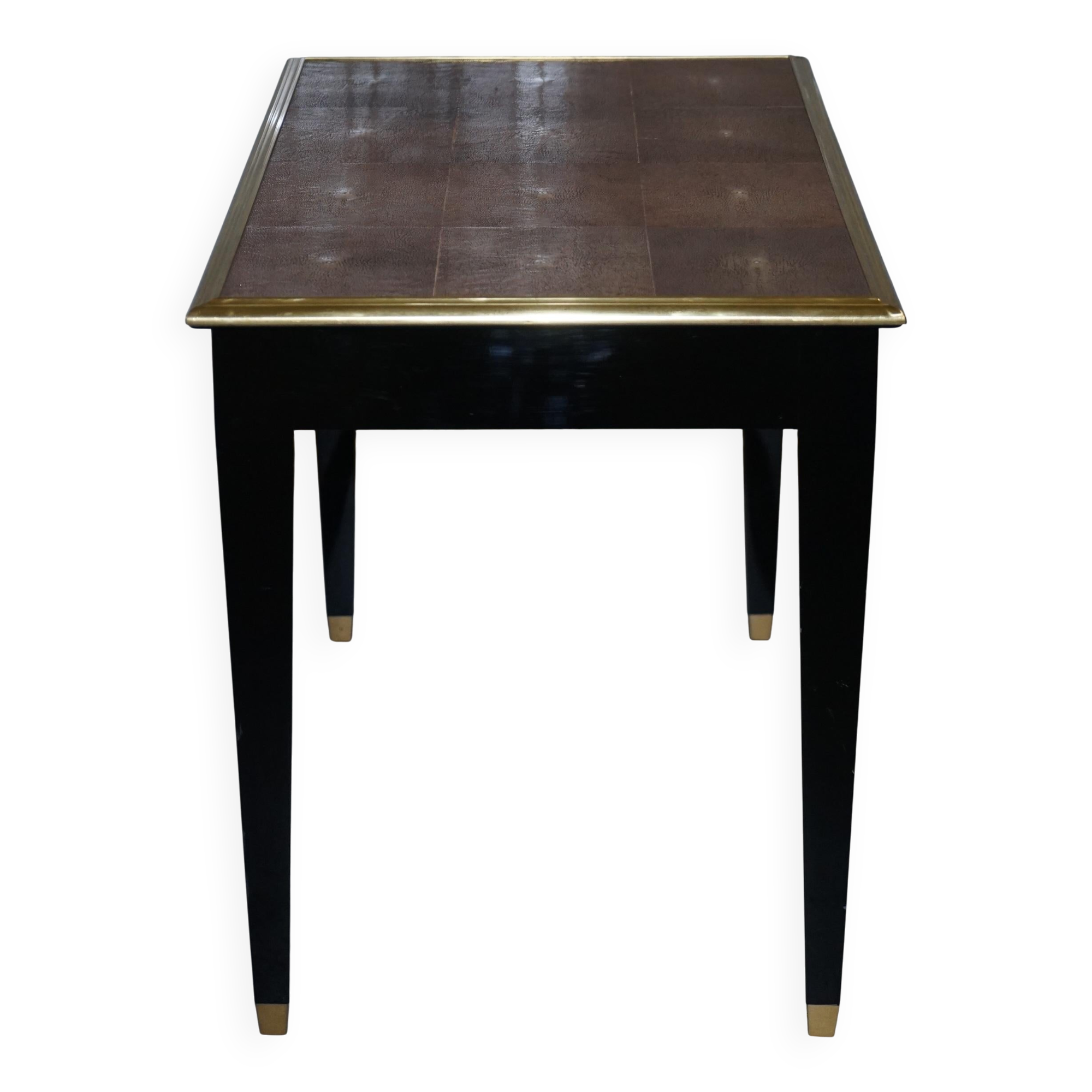 Shagreen Desk with Gold Metal, Modern Model