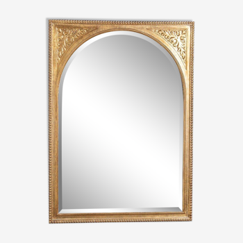 Mirror in wood and composite material Belgium 1980 gilded with leaf