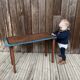 Table d'appoint pliante en bois et rotin 1960