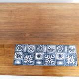 Table basse en palissandre avec carreaux bleus conçue par Johannes Andersen, années 1960