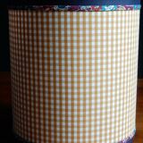Cylindrical lampshade gingham fabric and liberty