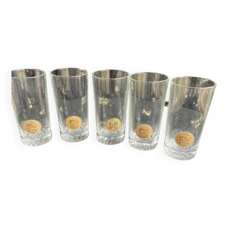 5 vintage cinzano aperitif glasses