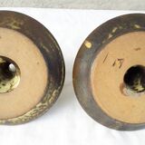 Pair of stoneware candlesticks