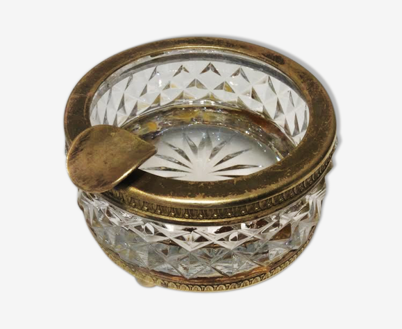 Cendrier verre et laiton