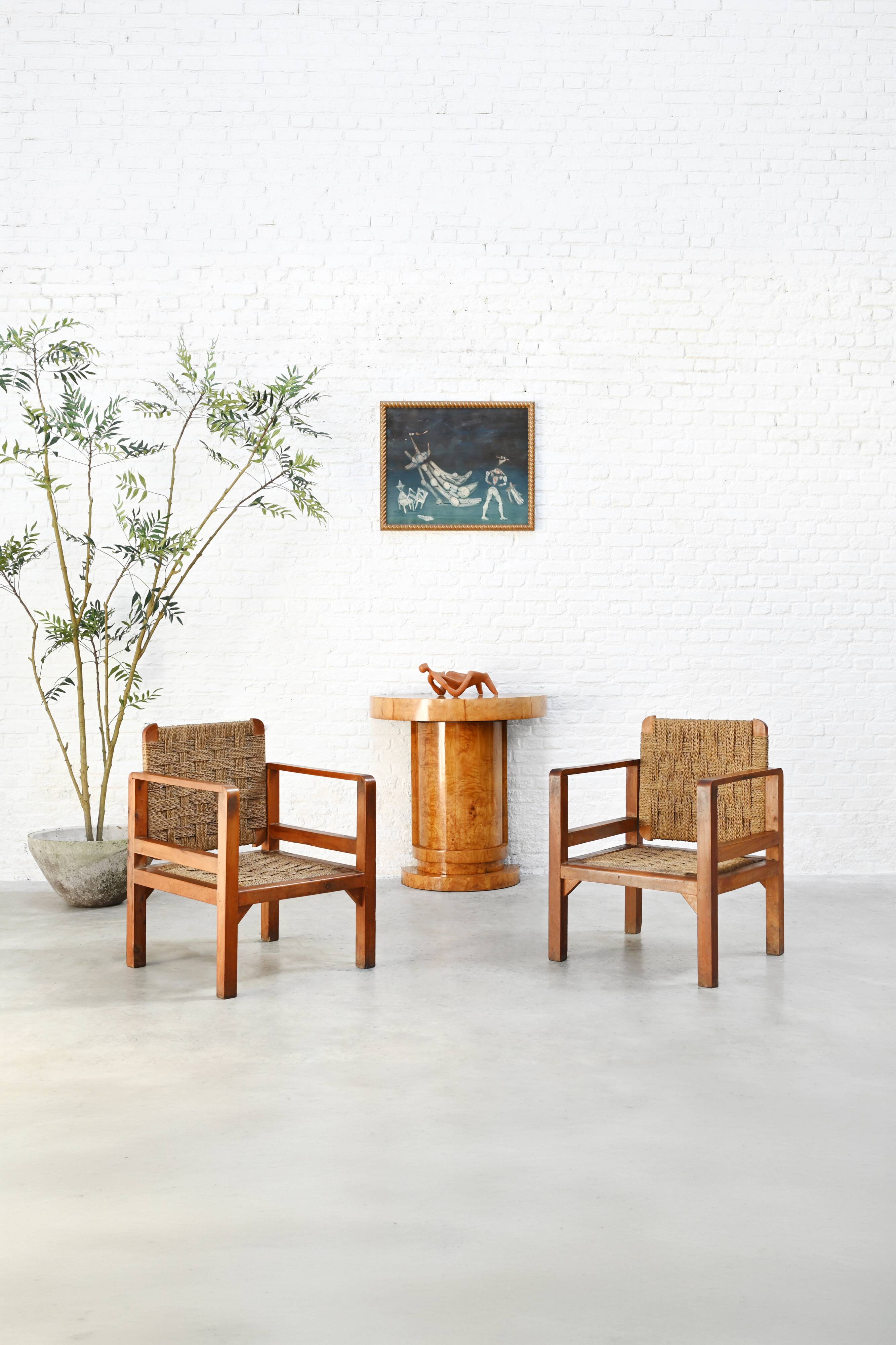 Art Deco Console in Burl Wood, France, 1930s