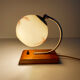 Table lamp art deco bauhaus, Vintage, 30s, Opaline Wood