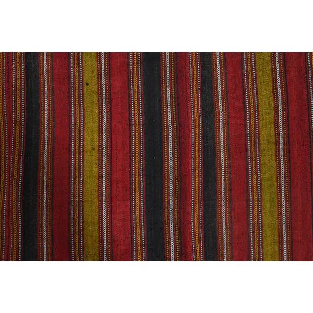 1970s Vintage Turkish Handmade Wool Cotton Red Kilim Rug 219x285