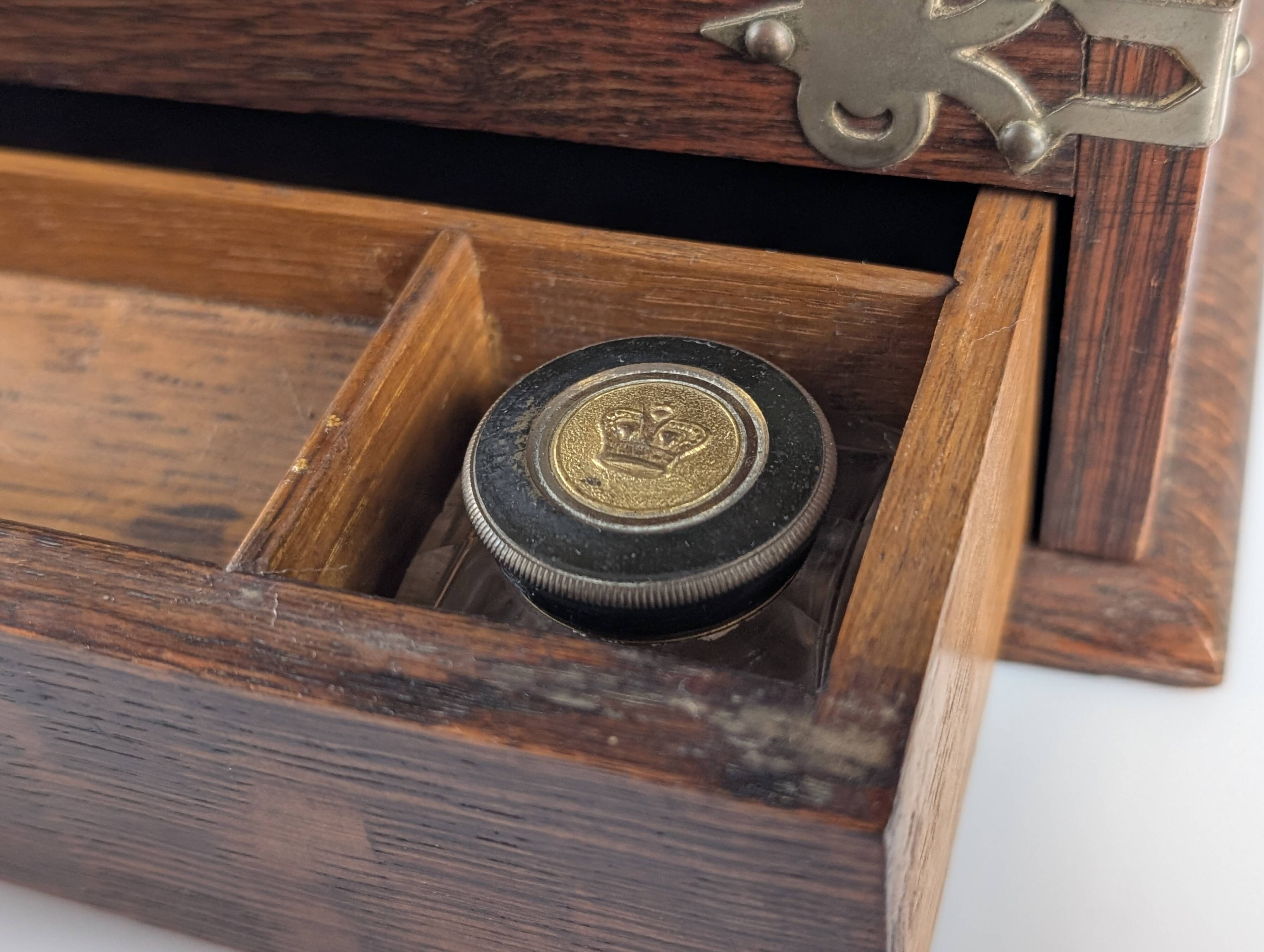 Victorian Oak Writing Cabinet with Automatic Tambour, 19th Century