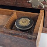 Victorian Oak Writing Cabinet with Automatic Tambour, 19th Century