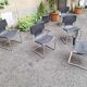 Model 920 Chairs in Chrome and Black Leather by Carlo Bartoli for T70, 1970s, Set of 6