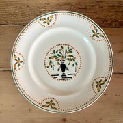 Grand plat rond terre de fer Longwy Brest