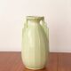 Art Deco vase in fine apple green earthenware, Sarreguemines.