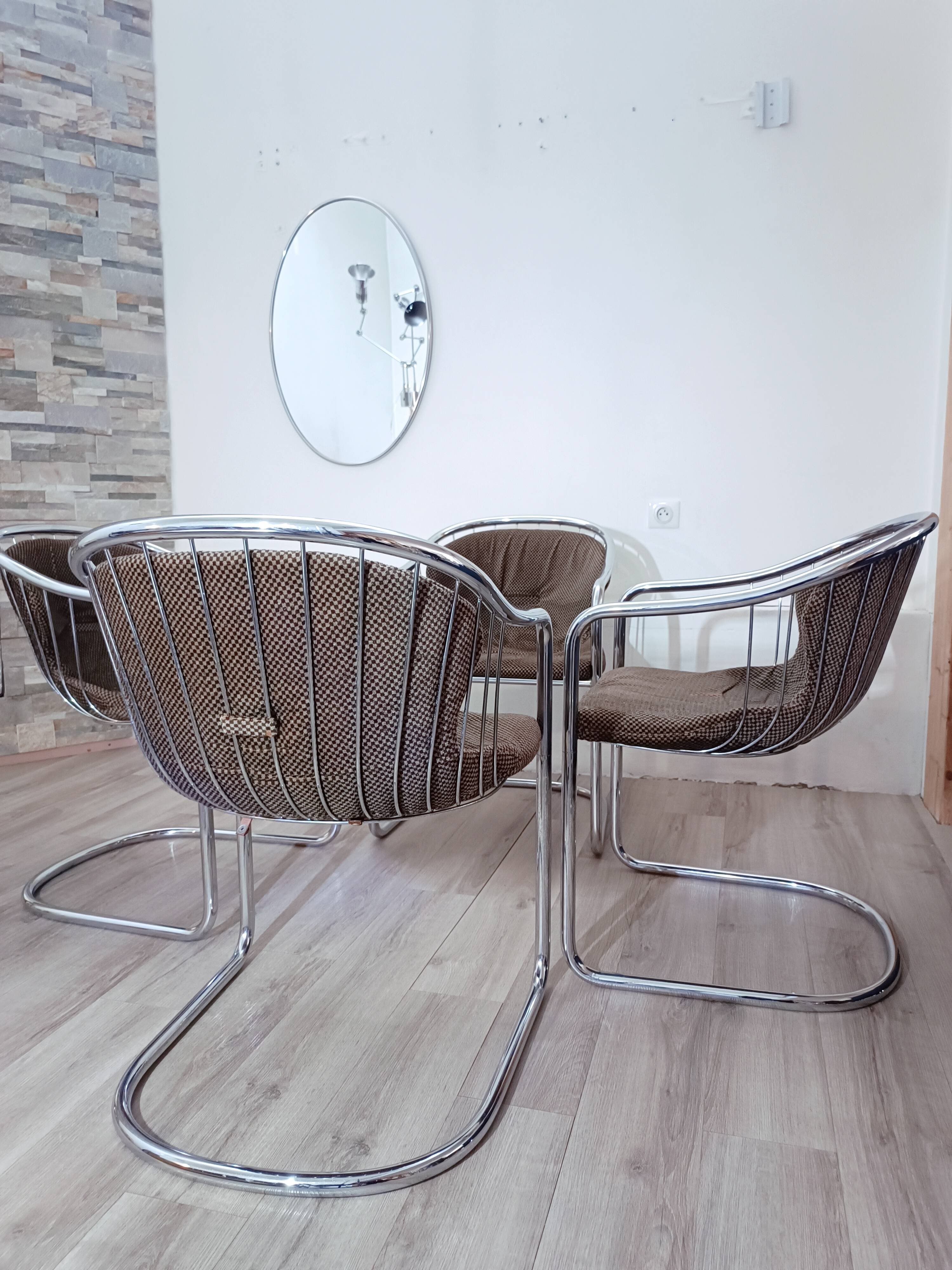 Cantilever chairs Series S by Gastone Rinaldi for Rima 1970s