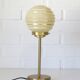 Lampe de bureau Art Déco / Lampe de table en verre beige soufflé à la main revisitée