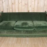 Large Green Velvet Sofa from Maison Jansen