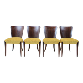 4 art deco dining chairs h-214 by Jindrich Halabala for Up Závody, set of 4