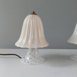 Set of 2 filigree Murano glass lamps