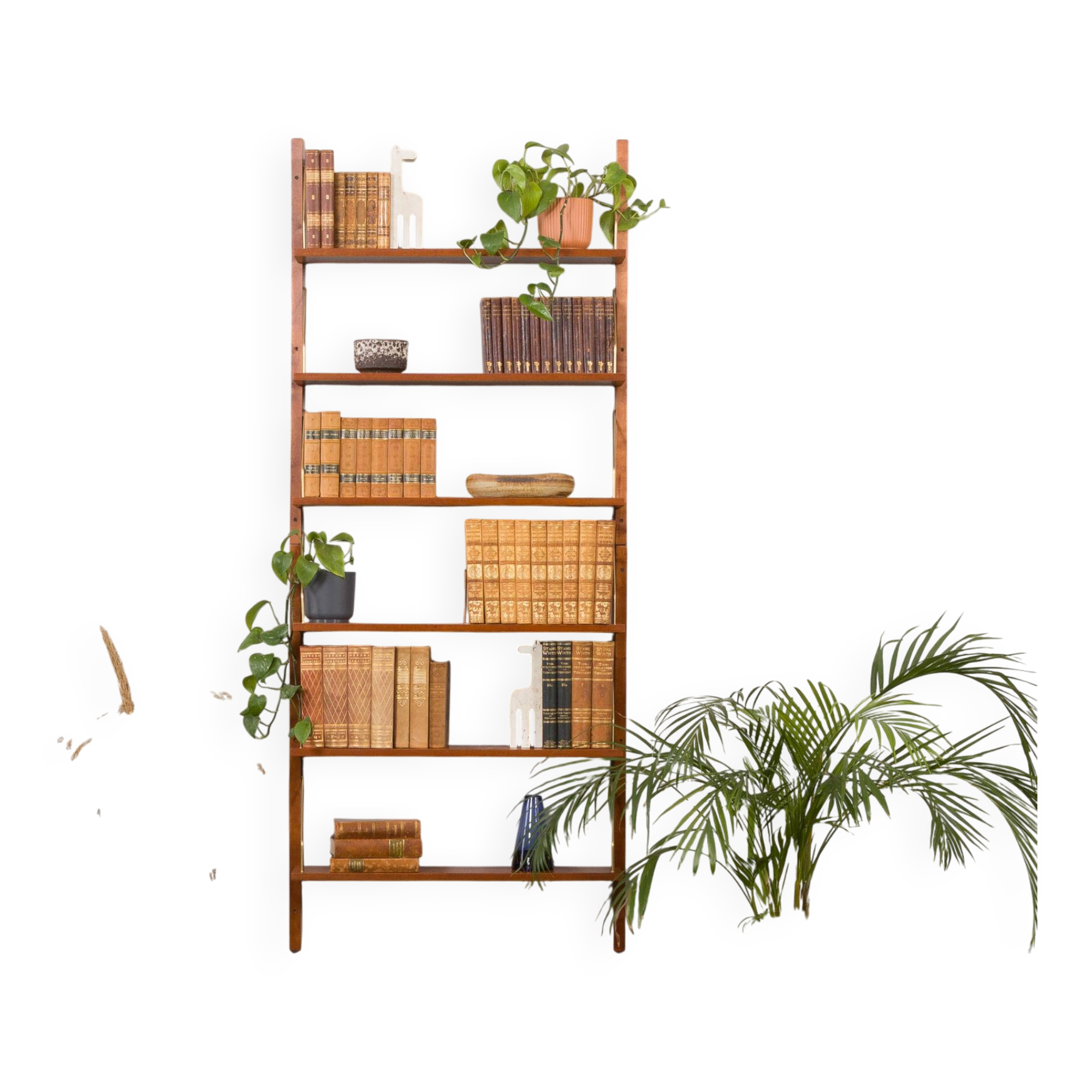 Set of 6 mid century modern renovated teak shelves