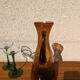 Large vintage amber glass carafe